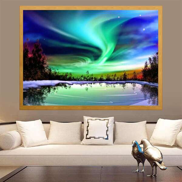 

Aurora Print DIY Diamond Unframed Painting, Multicolor