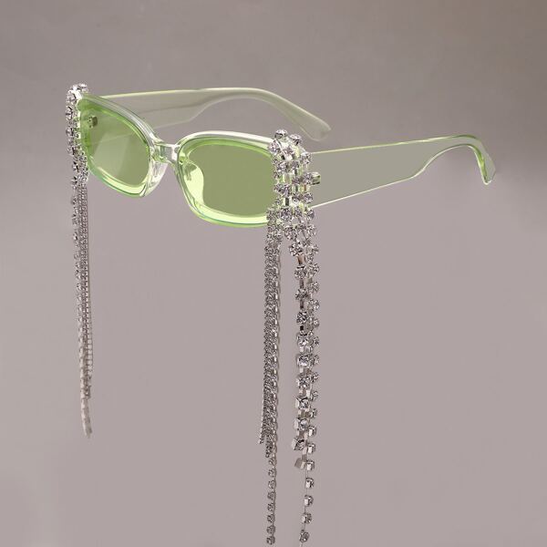 

Rhinestone Tassel Decor Sunglasses
