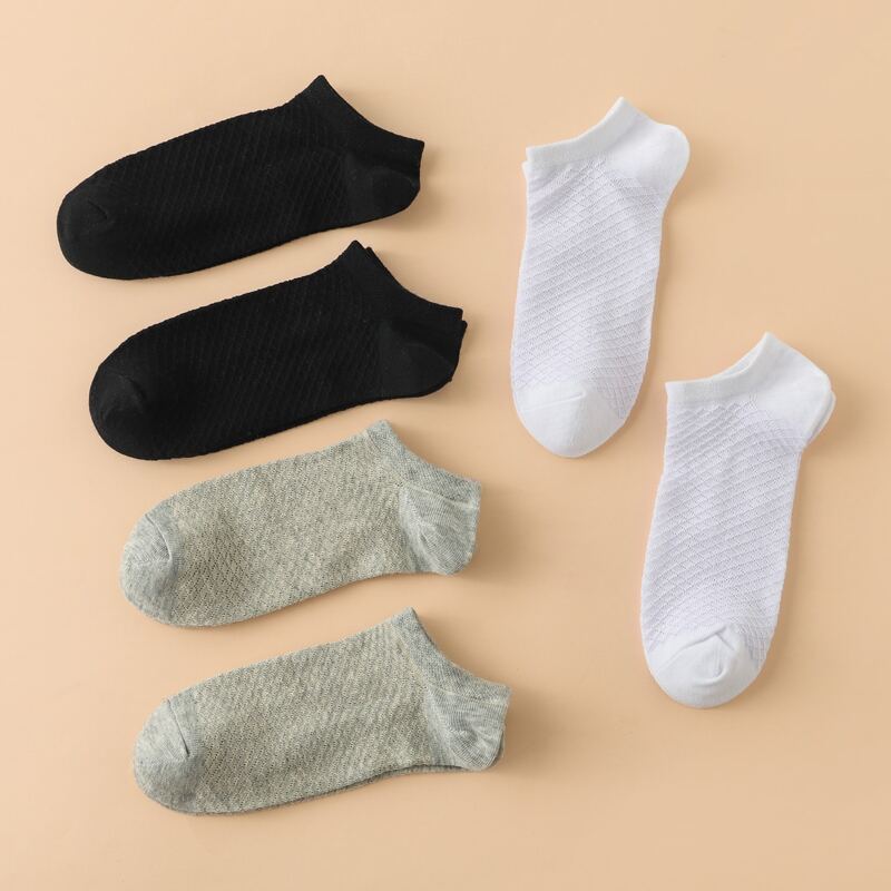 

6pairs Solid Ankle Socks, Multicolor