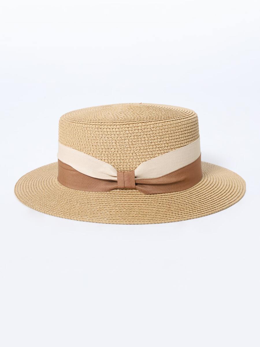 Minimalist Straw Hat - Khaki - View 1
