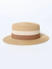 Minimalist Straw Hat - Khaki - View 2