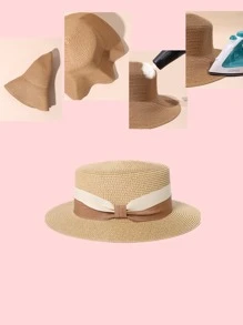 Minimalist Straw Hat - Khaki - View 3