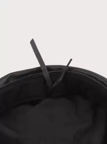 Solid PU Beret - Black - View 4