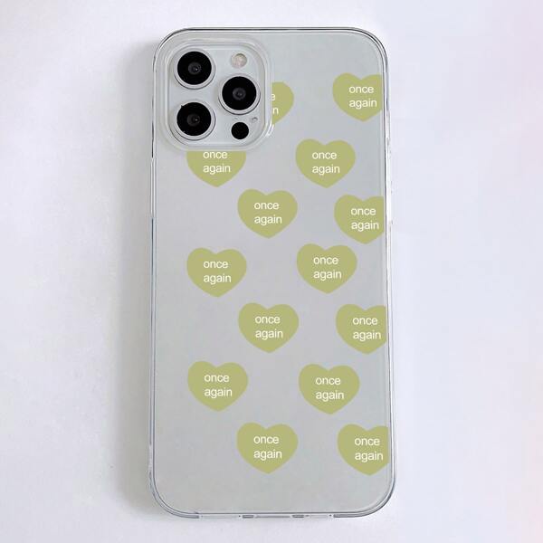 

Letter Graphic Heart Phone Case, Multicolor