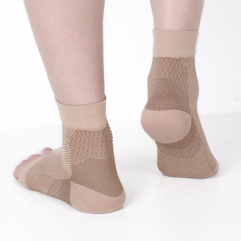 

1pair Sports Ankle Brace Socks, Apricot