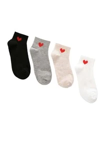 4 pares Calcetines tobilleros con estampado de corazón - Multicolor - Ver 2