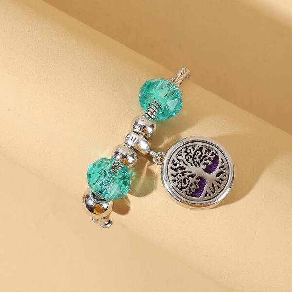 

Tree Decor Round Charm Bracelet, Green