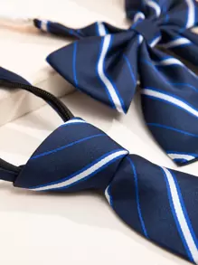 条纹印花领结和领带 制服领带 学院风 女士 女孩 礼品 配饰 女士