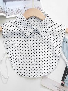 圓點人造假領子 - 白色 - 查看 1