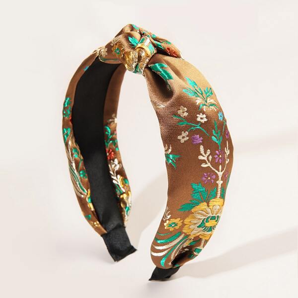 

Flower Embroidered Headband, Multicolor
