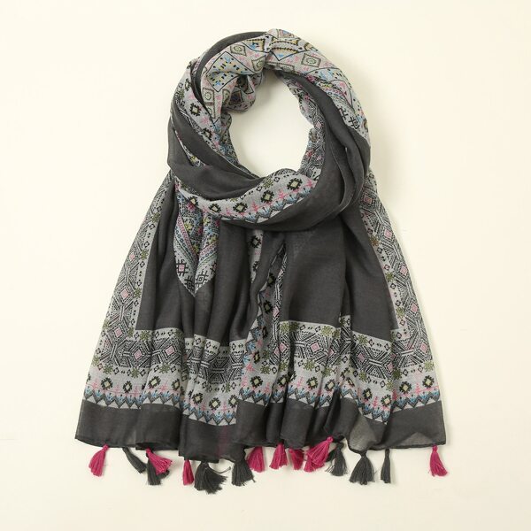 

Шарф с геометрическим принтом, Многоцветный