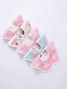 Bebé 5 piezas Babero con estampado de animal - Rosa - Ver 1