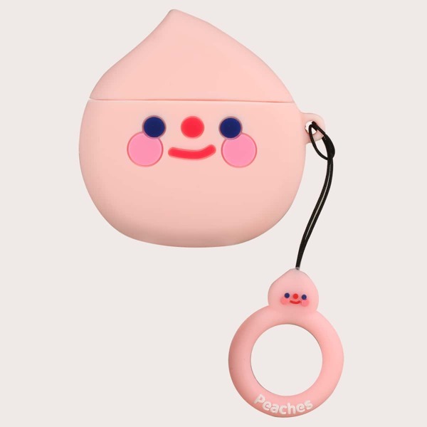 

Чехол для Airpods с принтом персика, Нежний розовый