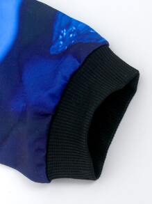 Tween Girl 3D Butterfly Print Drop Shoulder Sweatshirt - Blue - View 4