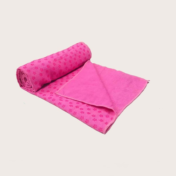 

Flower Print Yoga Towel Non-Slip Blanket, Hot pink