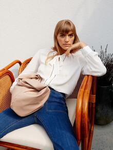 MOTF PREMIUM MINIMALIST RUCHED BAG - Beige - View 7