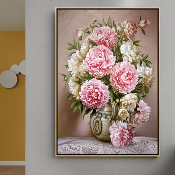 

Flower Print DIY Diamond Unframed Painting, Multicolor