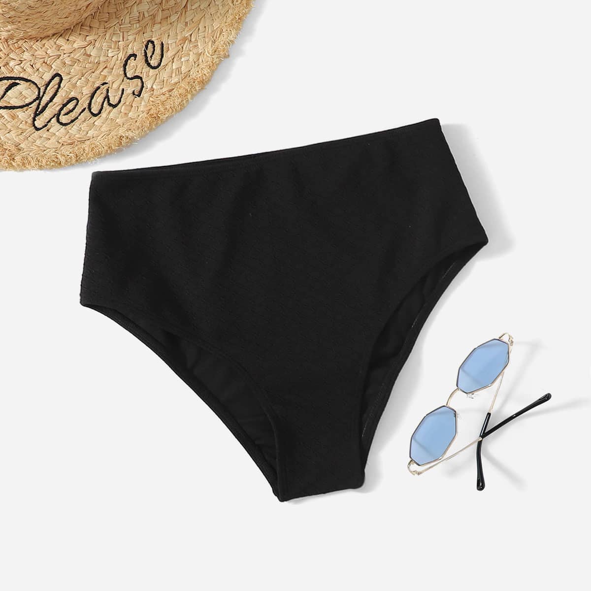 

High Waisted Bikini Bottom, Black