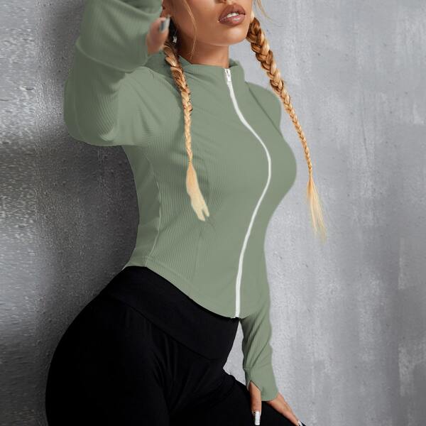 

Absorbs Sweat Zip Up Sports Jacket, Mint green
