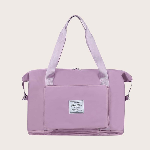 

Letter Patch Duffle Bag, Purple