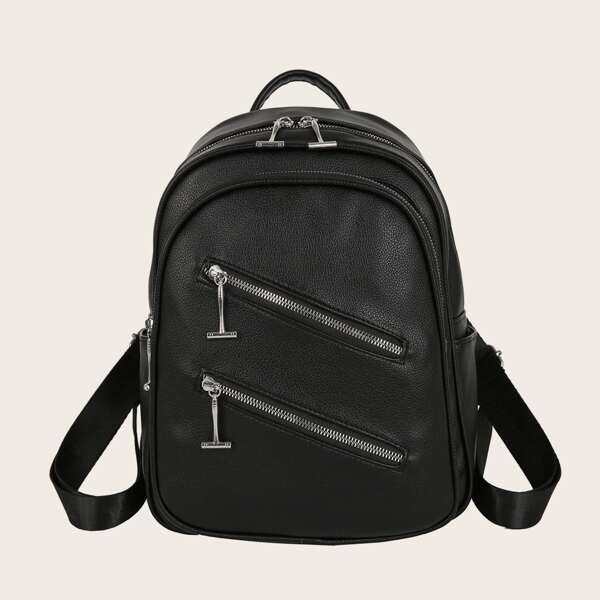 

Minimalist Zip Anti-theft Backpack, Black