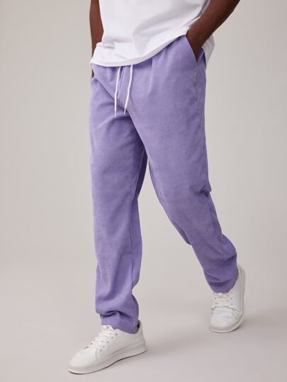 ROMWE UNISEX 1pc Solid Corduroy Pants
