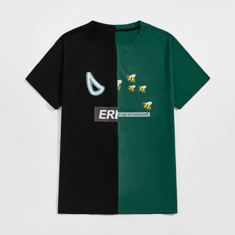

Guys Colorblock Letter Graphic Tee, Multicolor