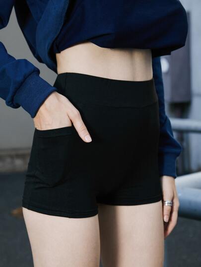 Street Life شورت بايكر خصر عالي متماسك، المدرسة