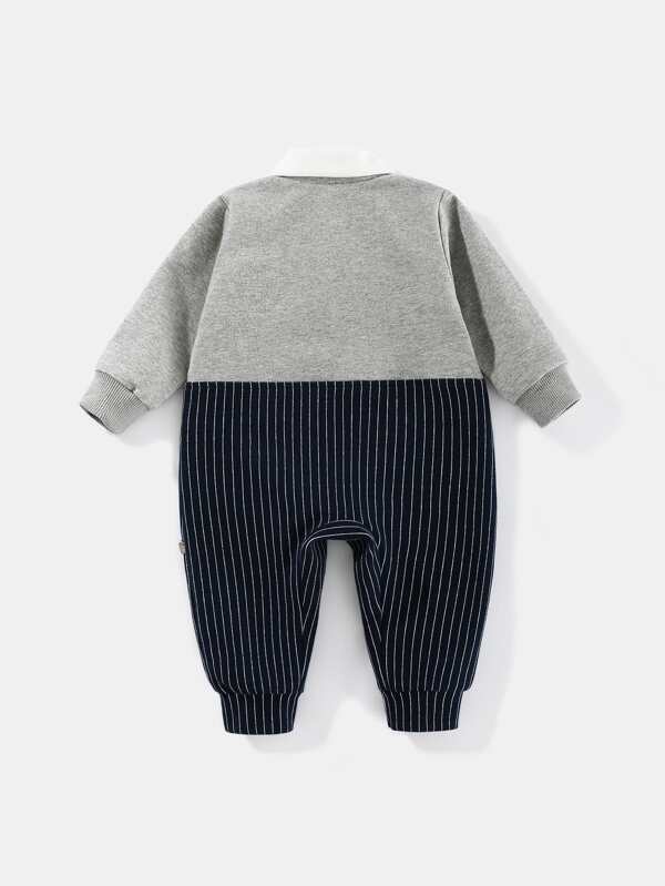Peninsula Baby Bebe Combinaison A Rayures A Applique A Nœud Papillon Mode En Ligne Shein France