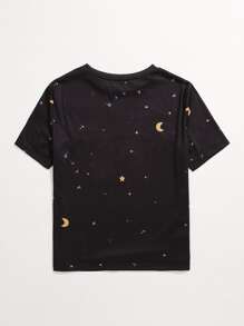 SHEIN Unity Áo thun Plus size Hoạt hình Giải trí - màu đen - Xem 2