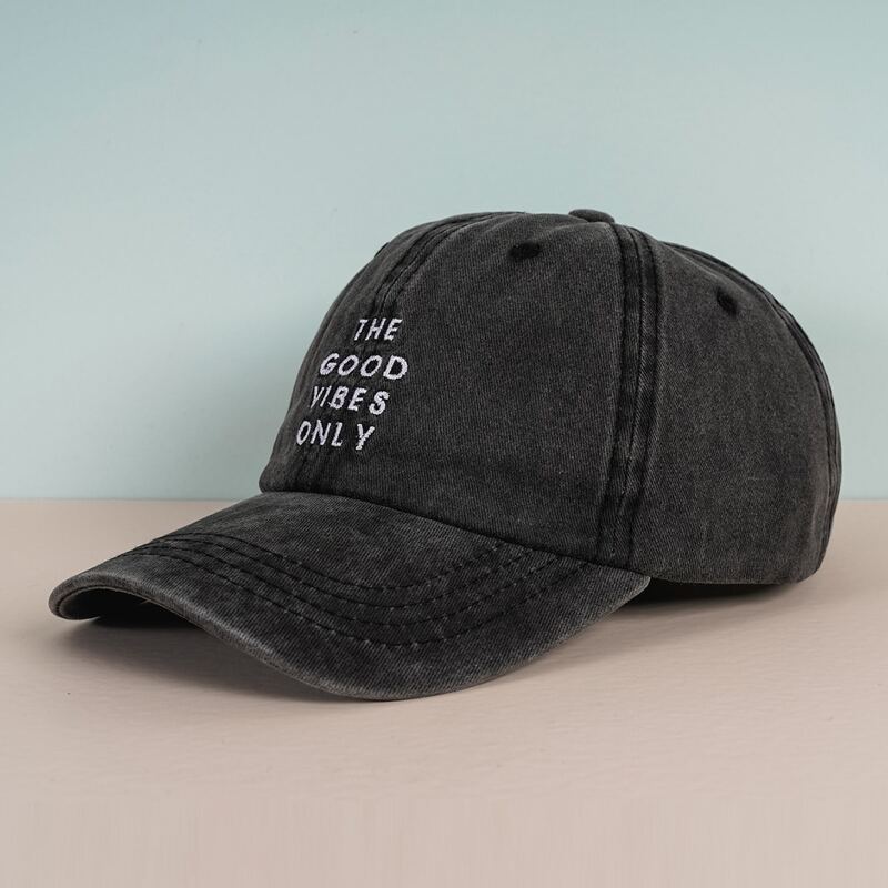 

Guys Slogan Graphic Embroidery Baseball Cap, Black