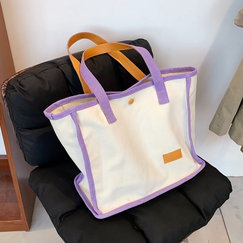 

Colorblock Tote Bag, White