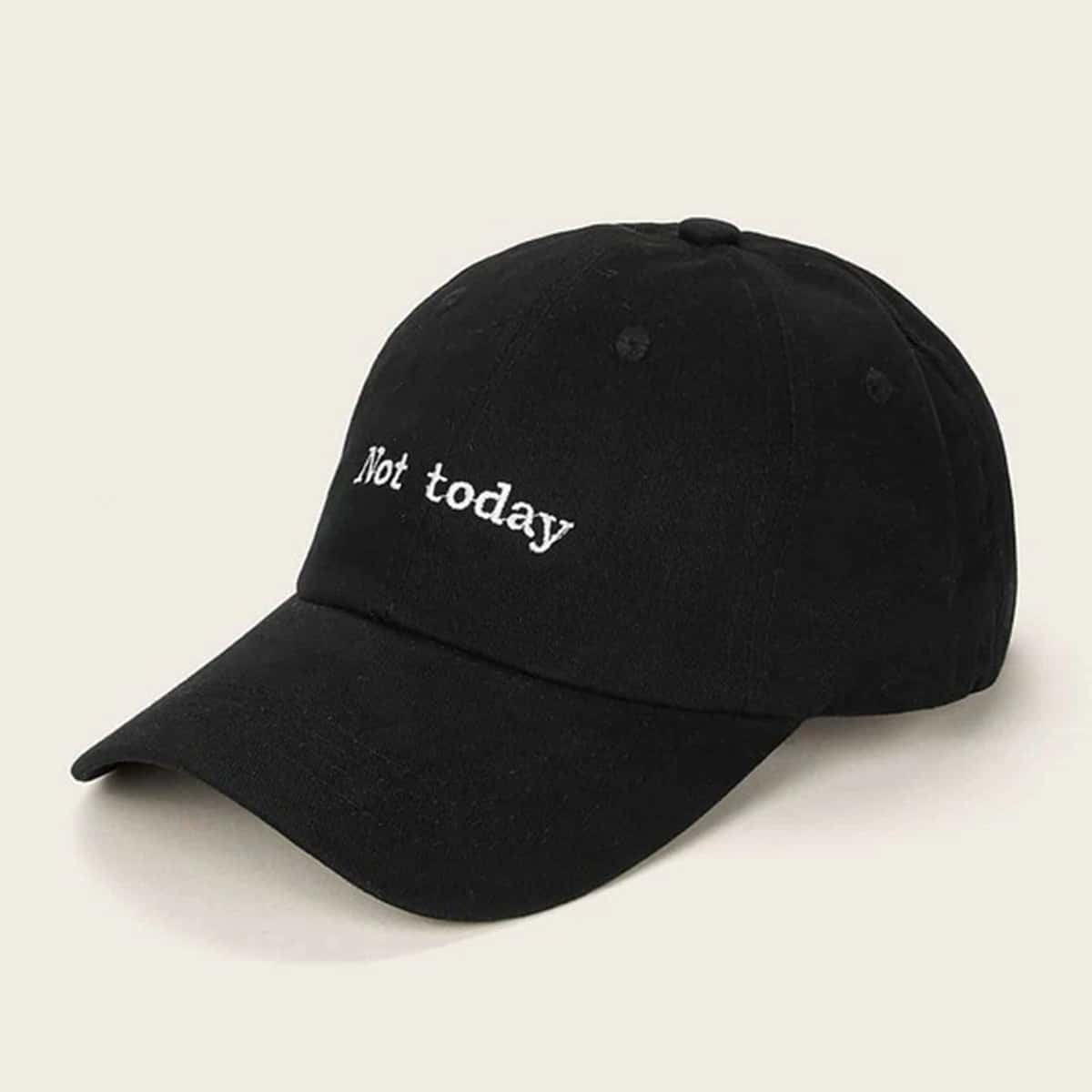 

Guys Slogan Graphic Embroidery Baseball Cap, Black
