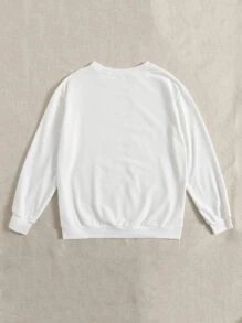 Áo nỉ Đồ họa Chữ cái - trắng - Xem 2