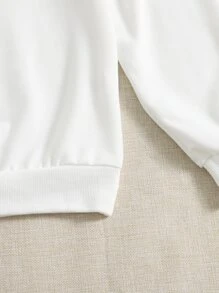 Áo nỉ Đồ họa Chữ cái - trắng - Xem 3