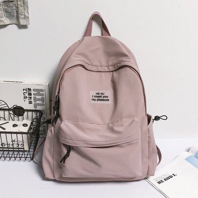 Letter Patch Large Capacity Backpack