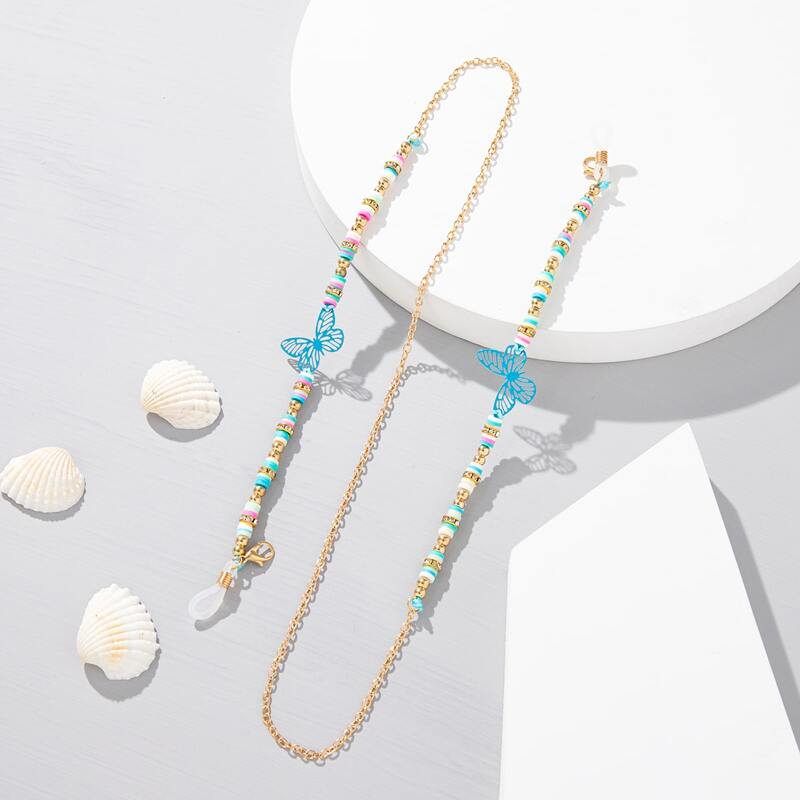 

Butterfly Decor Beaded Glasses Chain, Multicolor