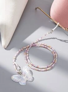 Chuỗi kính trang trí bướm - Hồng - Xem 2