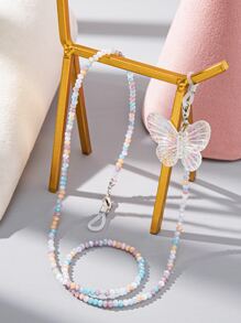 Cadena para gafas con diseño de mariposa con cuenta - Multicolor - Ver 3