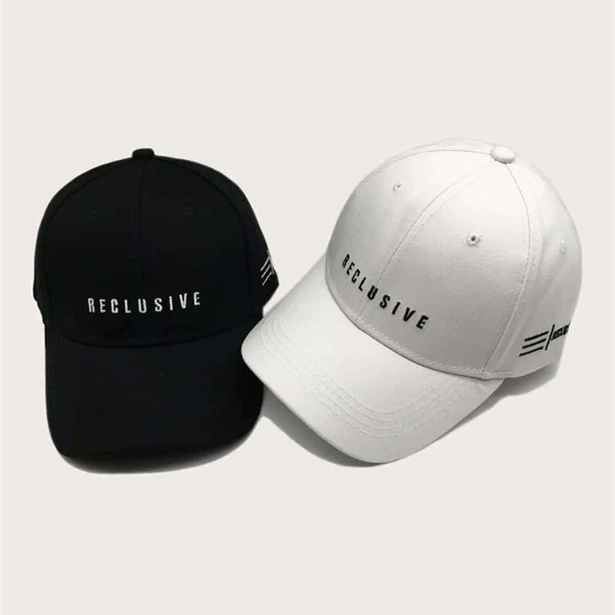 

Guys 2pcs Letter Graphic Embroidery Baseball Cap, Black