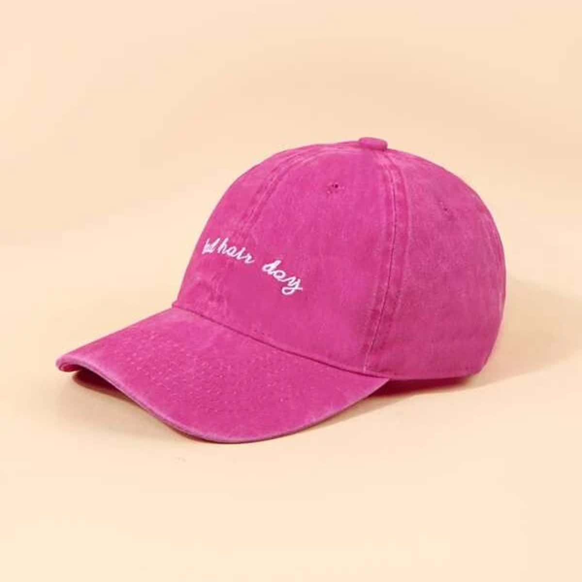 

Guys Slogan Graphic Embroidery Baseball Cap, Hot pink