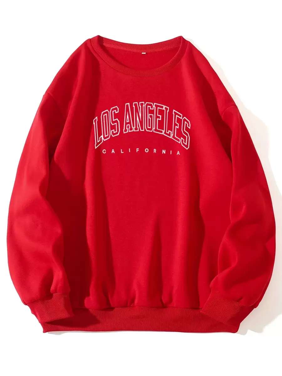 SHEIN EZwear 字母圖案保暖內襯運動衫