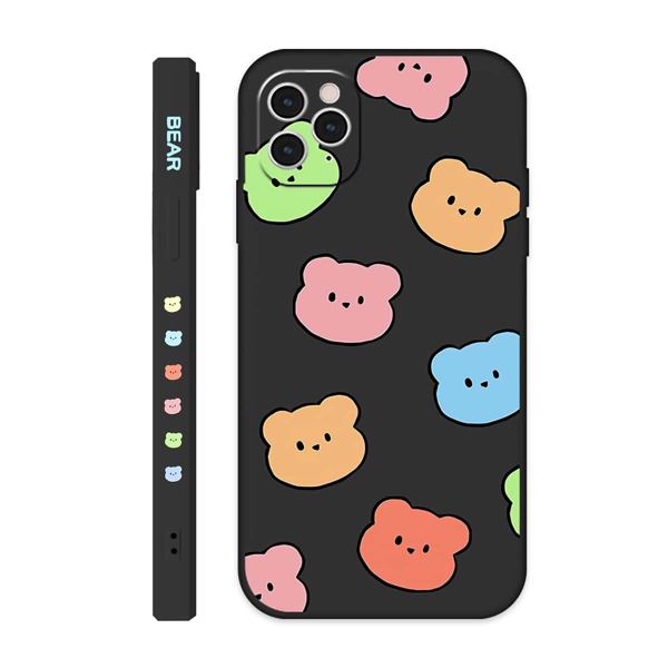 

Cartoon Bear Phone Case, Black
