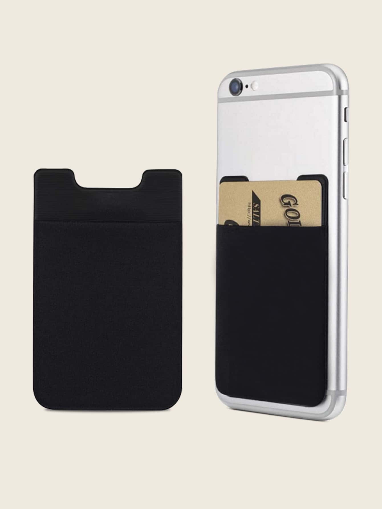 Tarjetero adhesivo - Negro - Ver 1