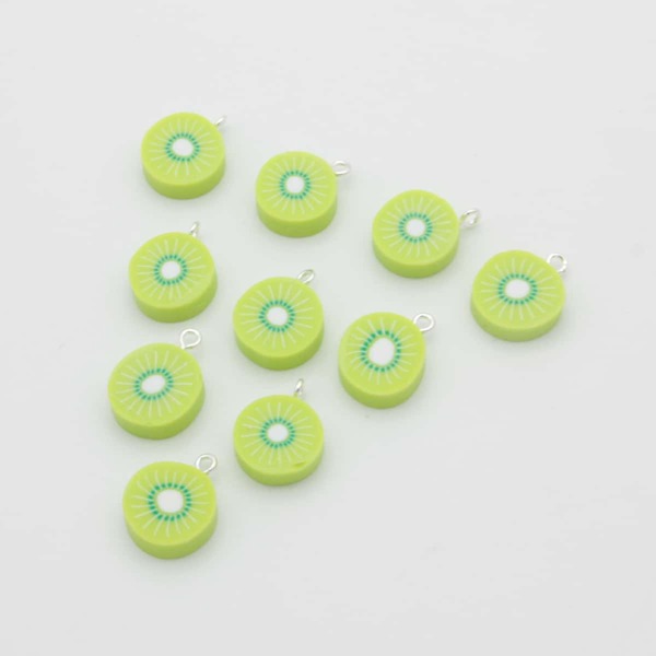 

10pcs Kiwi DIY Pendant, Lime green