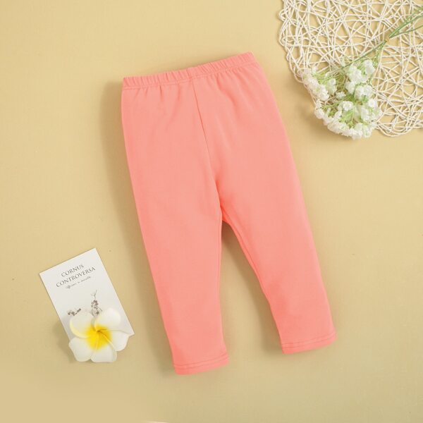 

Baby Elastic Waist Solid Pants, Coral pink