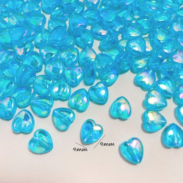 

1box Heart Bead DIY Jewelry Accessory, Blue