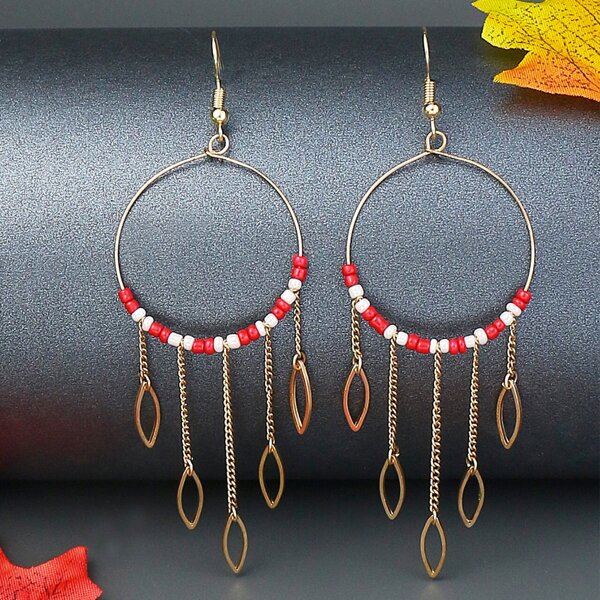 

Bead Decor Drop Earrings, Multicolor