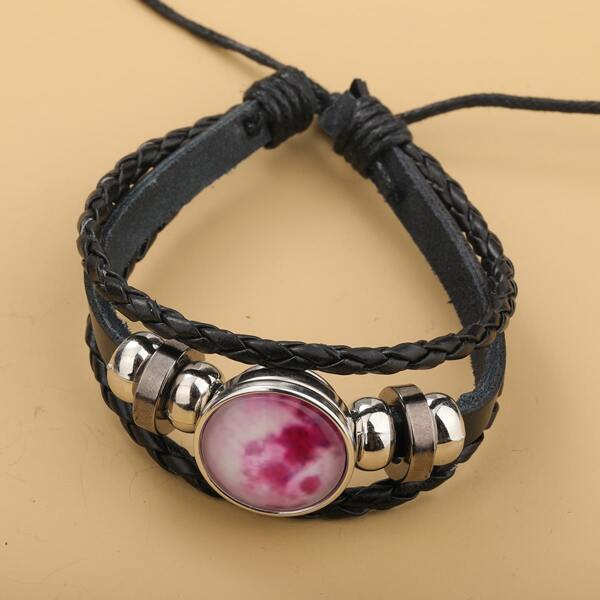 

Starry Sky Print PU Leather Bracelet, Multicolor