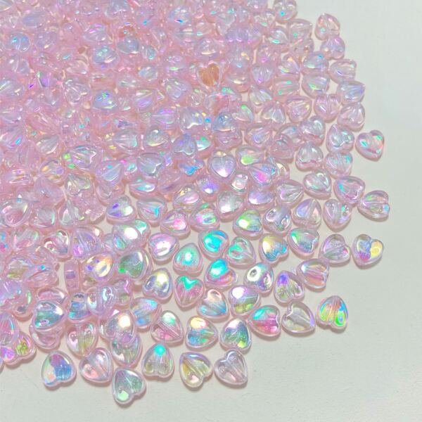 

1box Heart Bead DIY Jewelry Accessory, Pink